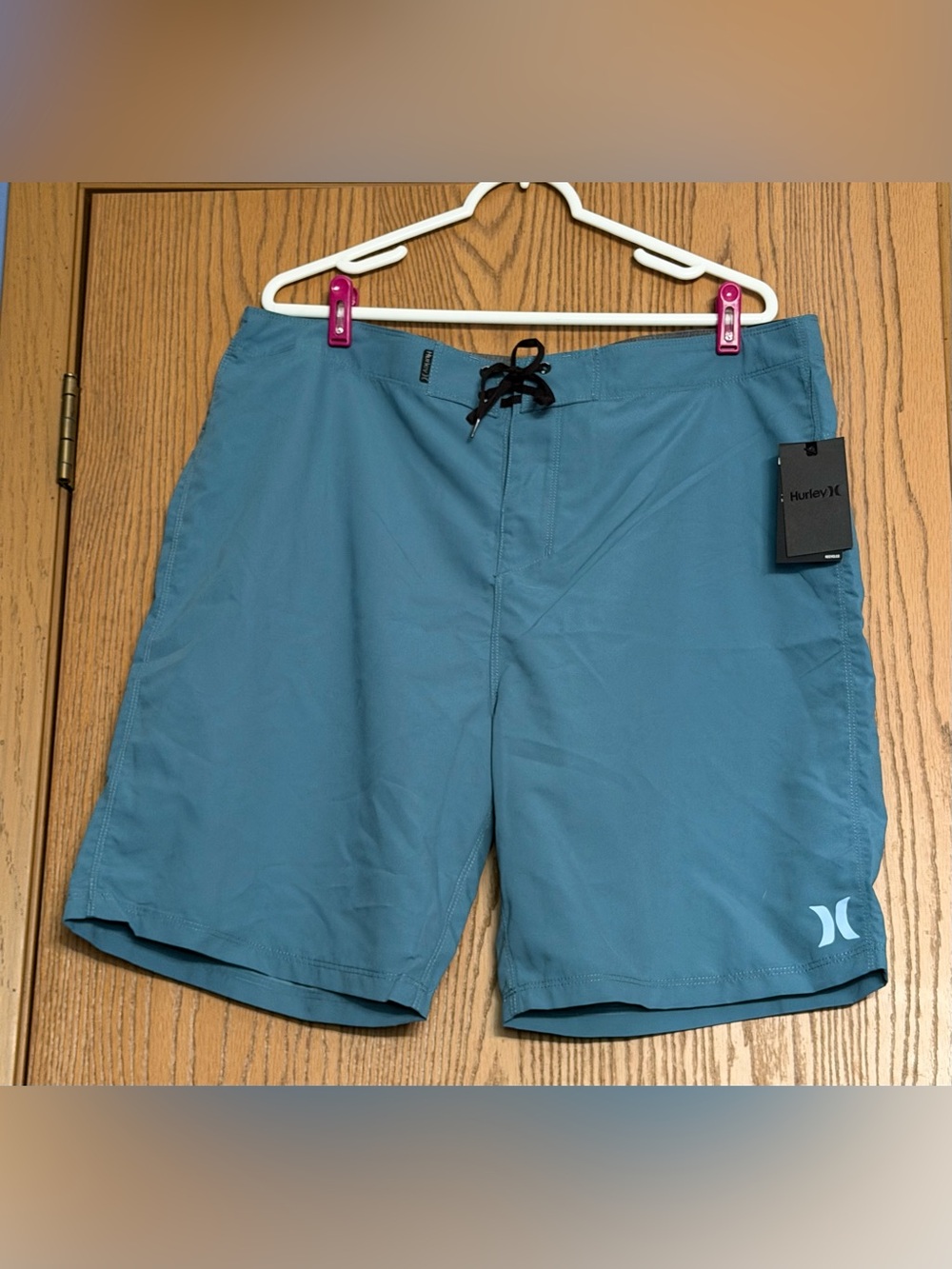 Hurley OAO 2.0 BDST 21 Men's Blue Solid Board Shorts 38 Drawstring Pocket